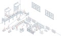 Smart logistics combines warehouse management with wireless technology and automated robots AGVs and AMRs for efficient material