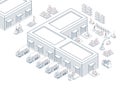 Smart logistics combines warehouse management with wireless technology and automated robots AGVs and AMRs for efficient material
