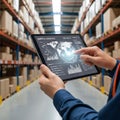 Smart Logistics Management in Warehouse Royalty Free Stock Photo