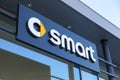 Smart logo on a car dealer building