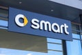 Smart logo on a car dealer building