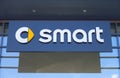 Smart logo on a car dealer building