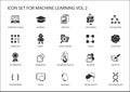Smart machine learning icon set