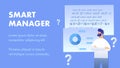 Smart Manager Service Flat Banner Vector Template