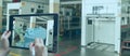 Smart manufacturing ,industry 4.0, 5.0 technology concept, man use augmented mixed virtual reality technology to manage and simult