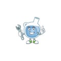 Smart Mechanic blue potion cartoon character design