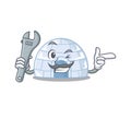 Smart Mechanic igloo cartoon character in design