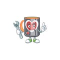 Smart Mechanic mug love cartoon character design