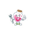 Smart Mechanic pink potion cartoon character design