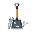 Smart Mechanic snow shovel cartoon character design