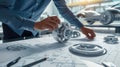 Smart mechanic or technician design vehicle part by using technology. AIG42.
