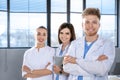 Smart medical student with his classmates Royalty Free Stock Photo