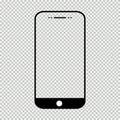 Smart mobil phone mock up, Smartphone technology template, modern blank telephnone, realistic vector illustration Royalty Free Stock Photo