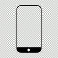 Smart mobil phone mock up, Smartphone technology template, modern blank telephnone, realistic vector illustration Royalty Free Stock Photo