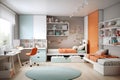 A smart modern children's room is a perfect blend of functionality and aesthetics, designed to provide a comfortable Royalty Free Stock Photo