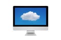 Smart modern PC showing cloud computing technology on screen
