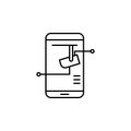 Smart monitoring cellphone icon. Element of smart house icon for mobile concept and web apps. Thin line Smart monitoring cellphone