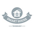 Smart monitoring logo, simple gray style