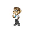 Smart monkey cartoon character