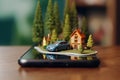 navigation phone point position location gps travel mobile map direction. Generative AI.