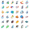 Smart net icons set, isometric style Royalty Free Stock Photo