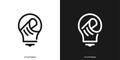 Simple Smart News Logo with Lightbulb and Newspaper Icon Graphic. Royalty Free Stock Photo