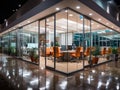 Smart office with glass walls and automation