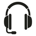 Smart office headset icon simple vector. Work data