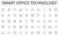 Smart office technology line icons collection. Cooperation, Nerking, Partnership, Teamwork, Synergy, Alliance