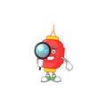 Smart One eye chinese lantern Detective character style Royalty Free Stock Photo