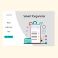 Smart organizer landing page, planning to do list online, scheduling for business process Royalty Free Stock Photo
