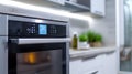 Smart oven in a modern kitchen Showcasing the oven\'s touchscreen interface Royalty Free Stock Photo