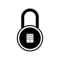 Smart padlock icon with keypad Royalty Free Stock Photo