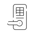 Smart padlock keyless access door handle line icon Royalty Free Stock Photo