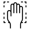 Smart palm identification icon outline vector. Biometric recognition