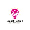 smart people logo design template. creative idea logo design. bulb icon symbol design