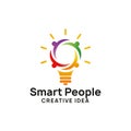 smart people logo design template. creative idea logo design. bulb icon symbol design