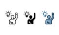 Smart person icon represented by person and light bulb