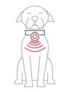 Smart pet collar icon. Dog tech gadgets sign.