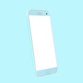 Smart phone blue color mock up with white blank screen isolated Royalty Free Stock Photo