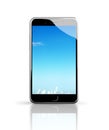 Smart phone with blue sky touch screen Royalty Free Stock Photo