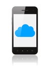 Smart phone with cloud computing concept
