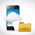 smart phone cloud computing and files Royalty Free Stock Photo