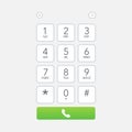 Smart phone Dial Keypad Screen Vector stock Illustration