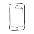 Smart phone doodle icon. Hand drawn sketch in vector Royalty Free Stock Photo
