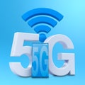Smart phone 5G icons and text Royalty Free Stock Photo