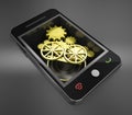 Smart phone and gold gears