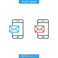 Smart Phone Icon and E-mail Icon Vector Logo Design Template. Royalty Free Stock Photo