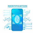 Smart Phone Identification Scanning Fingerprint Modern Access And Security Protection System Royalty Free Stock Photo