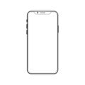 Outline smartphone with white background.